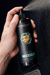 Blackline Car Care BLACKLINE® 8oz air freshener for cars, freshens vehicle interiors with a sleek black design.