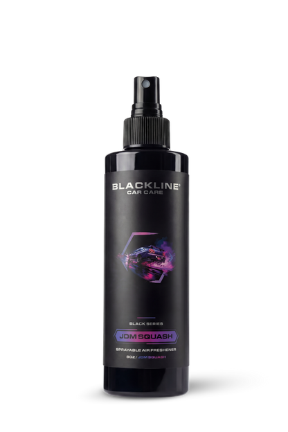 Blackline Car Care BLACKLINE® 8oz air freshener for cars, featuring a sleek black design and fresh scent for vehicle interior.