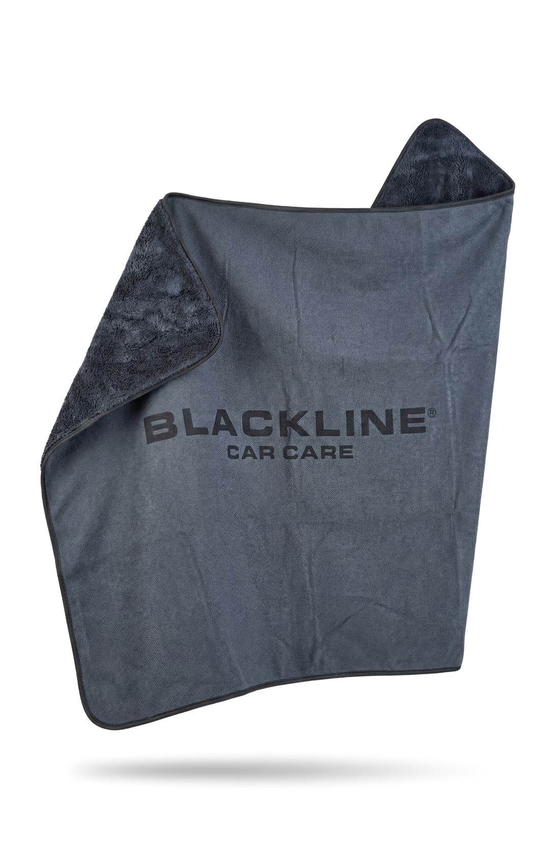 Blackline Car Care BLACKLINE® Slim Twisted-Loop Drying Towel, black microfiber towel with twisted-loop design for car drying