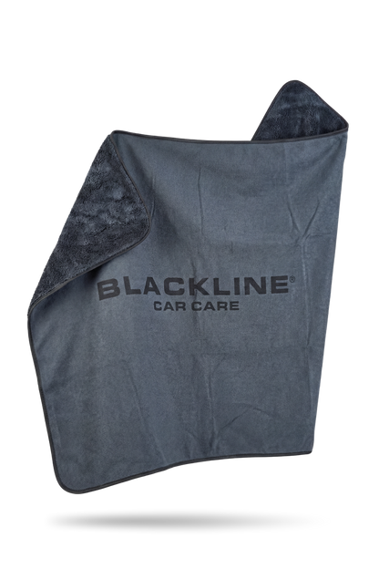 Blackline Car Care BLACKLINE® Slim Twisted-Loop Drying Towel, black microfiber towel with twisted-loop design for car drying