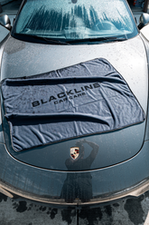 Blackline Car Care BLACKLINE® Slim Twisted-Loop Drying Towel, black microfiber with twisted-loop design for car drying.