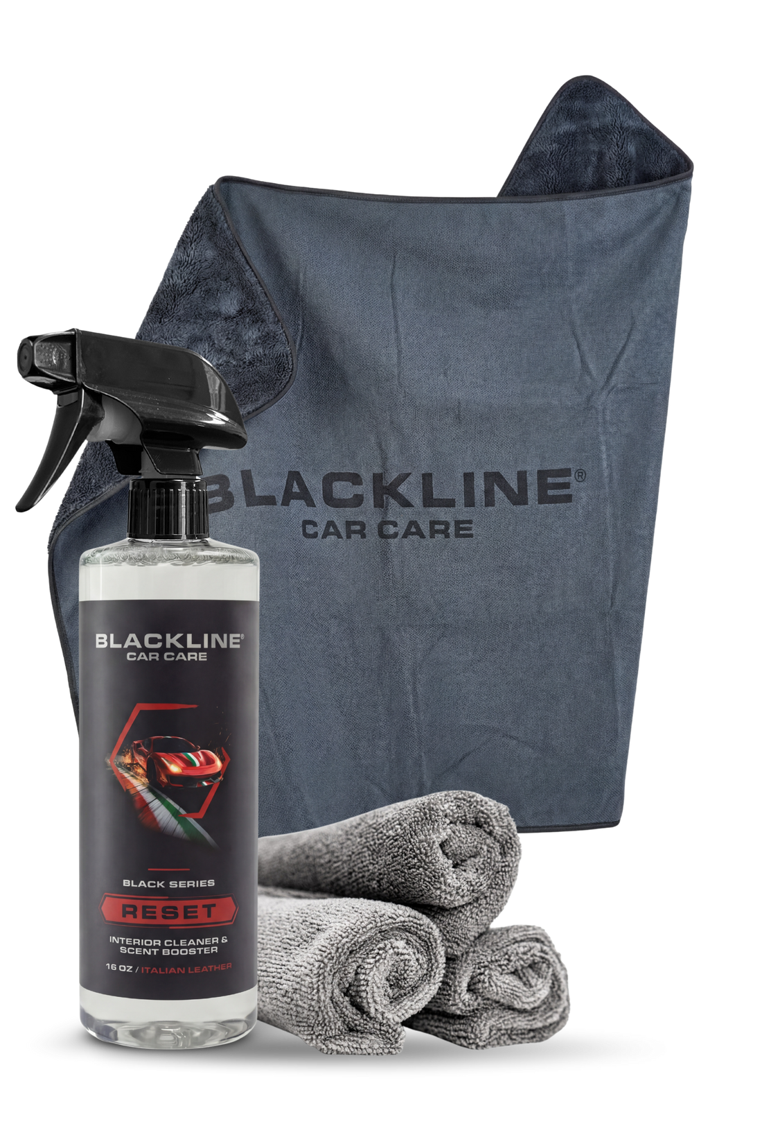Blackline Car Care BLACKLINE® Slim Twisted-Loop Drying Towel for car drying, black microfiber with twisted-loop texture