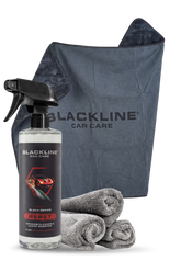 Blackline Car Care BLACKLINE® Slim Twisted-Loop Drying Towel for car drying, black microfiber with twisted-loop texture
