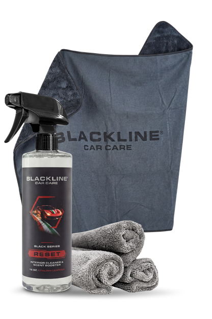 Blackline Car Care BLACKLINE® Slim Twisted-Loop Drying Towel for car drying, black microfiber with twisted-loop texture