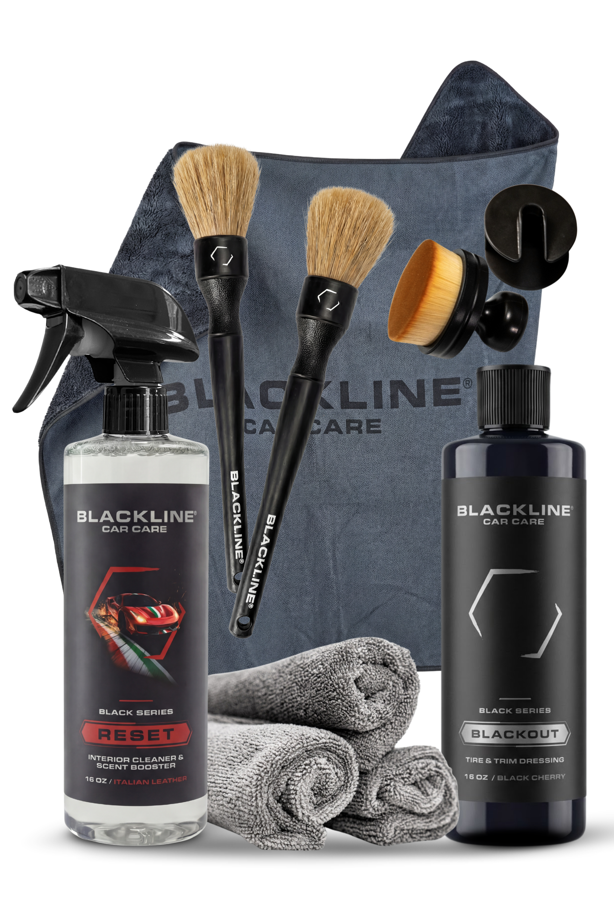 Blackline Car Care BLACKLINE® Slim Twisted-Loop Drying Towel draped over a car for effective, gentle vehicle drying.