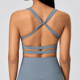 Blackout Barbell Vera bra featuring soft fabric, adjustable straps, and supportive design for comfortable everyday wear.