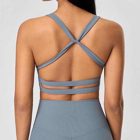 Blackout Barbell Vera bra featuring soft fabric, adjustable straps, and supportive design for comfortable everyday wear.