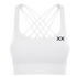 White Ryla Bra by BLACKOUT BARBELL featuring sleek design and supportive fit, displayed on a neutral background.