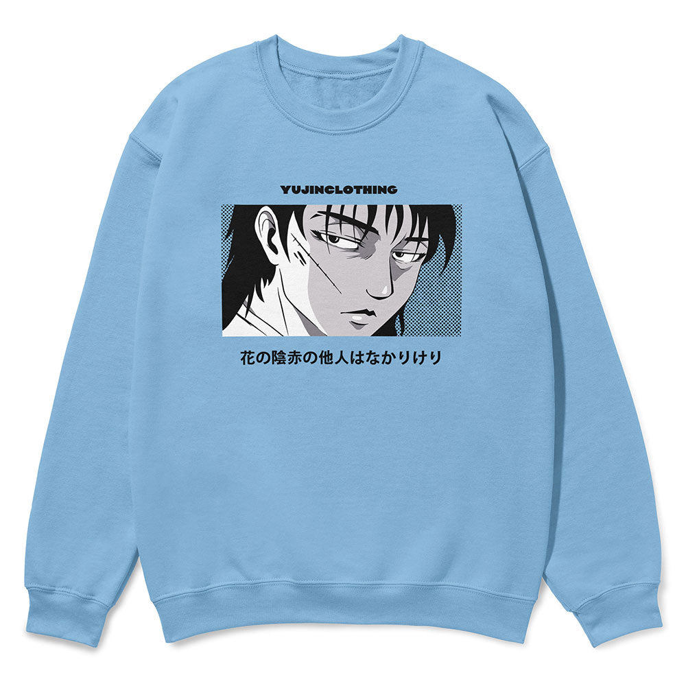 Yūjin Clothing Love Hurts sweatshirt featuring bold graphic design and comfortable fit, perfect for casual wear.