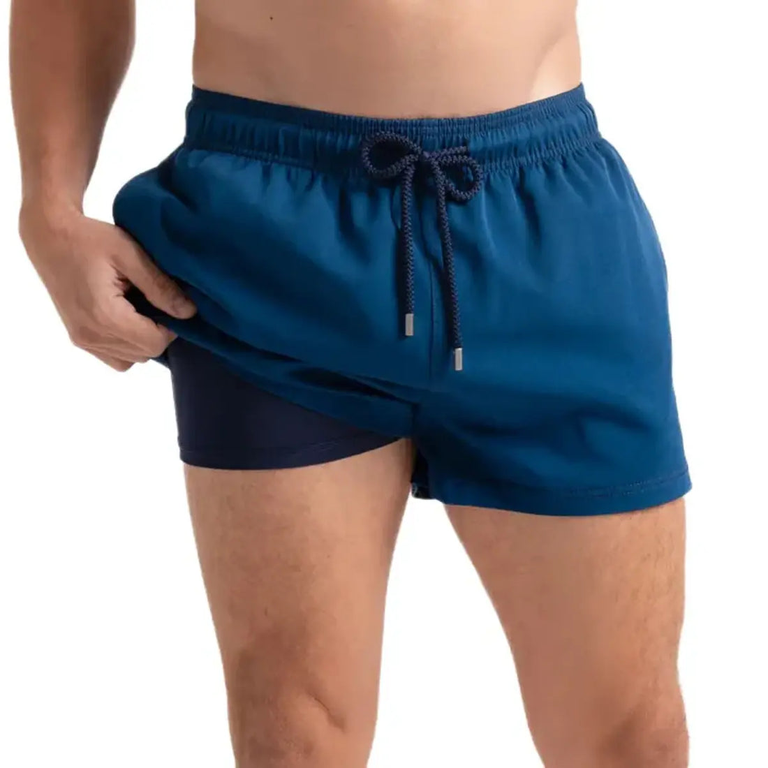Men’s Premium Compression-Lined Hybrid Shorts – Blue Sapphire