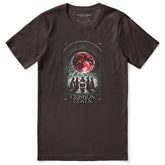 Crimson Coven T-Shirt by Yūjin Clothing featuring a vibrant red graphic design on soft cotton fabric.