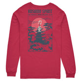 Yūjin Clothing Bushido long sleeve T-shirt featuring a Japanese-inspired design and comfortable fabric, displayed on a hanger.