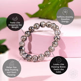 River agate bracelet from Conscious Items, featuring smooth, natural stone beads in calming, earthy tones.