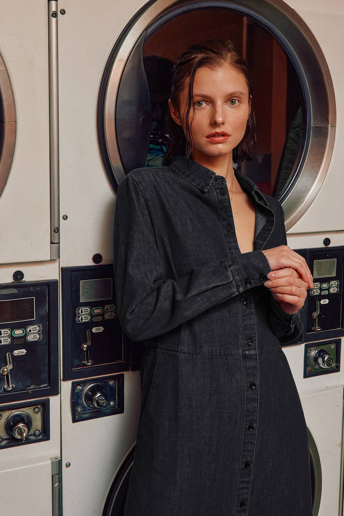 Fitkitty Culture denim shirt dress, casual women&