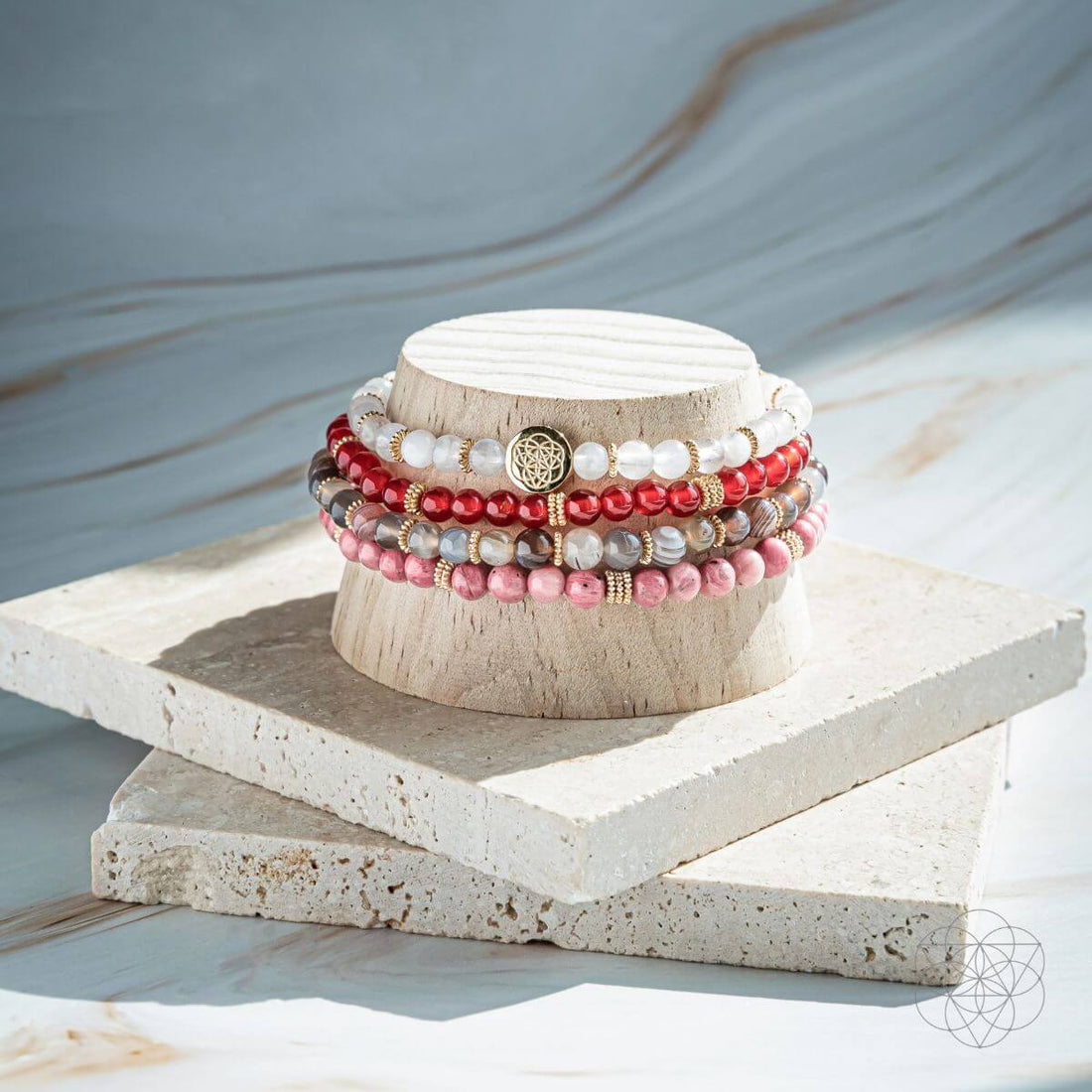 Set of four jewelry bracelets by Conscious Items, featuring change and transformation-themed designs in a stylish jewelry set.