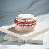 Set of four jewelry bracelets by Conscious Items, featuring change and transformation-themed designs in a stylish jewelry set.