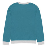 Yūjin Clothing Future Warrior knitted sweatshirt featuring a stylish design and comfortable fit, shown in a close-up image.