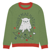 Yūjin Clothing Christmas Hater Cat sweatshirt featuring a festive design with a cat graphic on cozy fabric.
