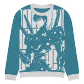 Yūjin Clothing Future Warrior knitted sweatshirt showing a cozy, stylish design with attention to detail and vibrant colors.