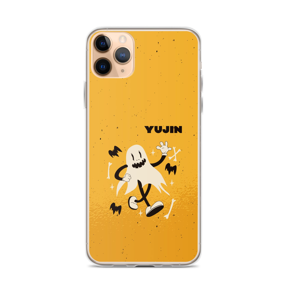 Yūjin Clothing Halloween Ghost iPhone® case featuring a spooky ghost design on a protective phone cover.
