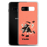 Yūjin Clothing Halloween Grim Reaper Samsung phone case with spooky skull and dark design for Galaxy smartphones.
