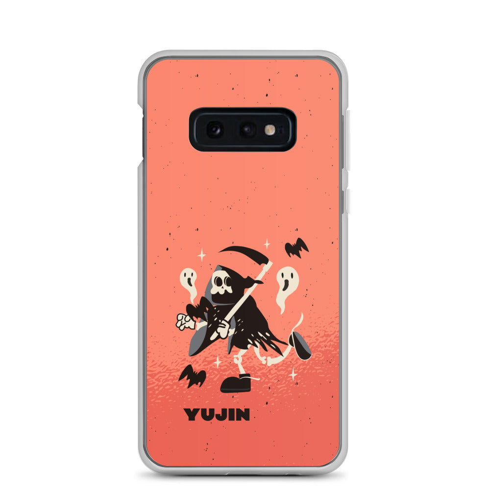 Yūjin Clothing Halloween Grim Reaper Samsung phone case featuring a dark, spooky reaper design for Galaxy phones.