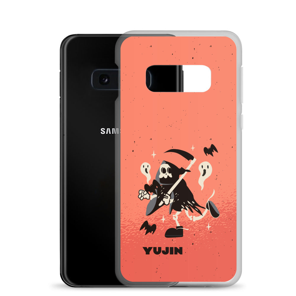Yūjin Clothing Halloween Grim Reaper phone case for Samsung® featuring spooky reaper design on protective cover