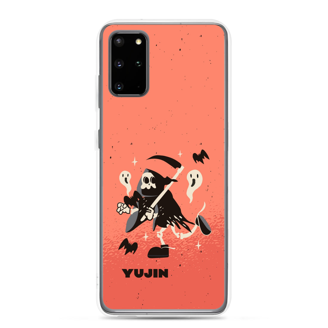 Yūjin Clothing Halloween Grim Reaper Samsung phone case featuring a spooky reaper design on a durable protective cover.