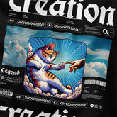 Divine Creation Cat T-Shirt by Yūjin Clothing featuring a detailed feline graphic on a comfortable cotton T-shirt.