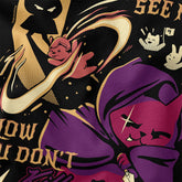Yūjin Clothing Killer Instinct Cat T-Shirt featuring a bold graphic of a fierce cat design on a casual black T-shirt.