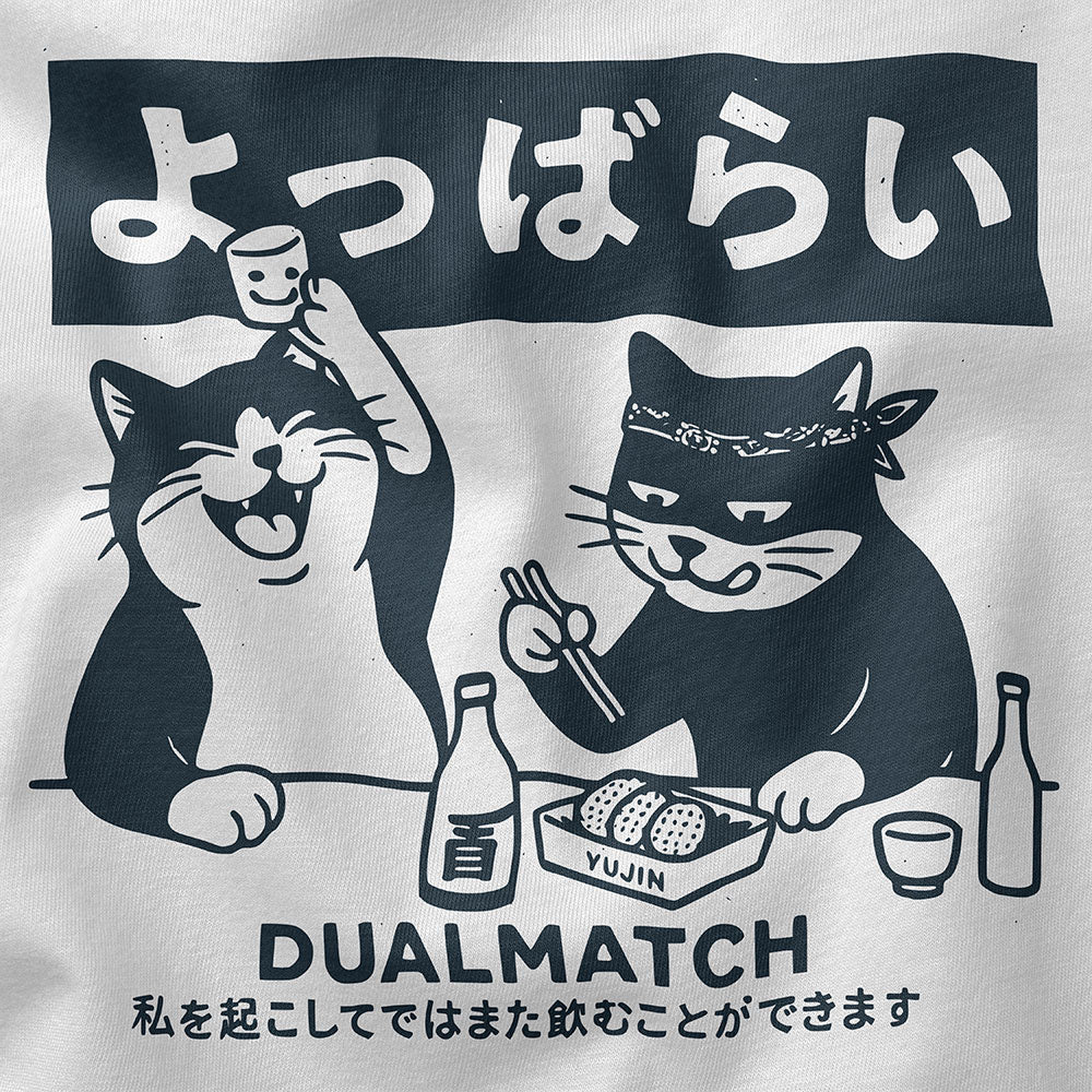 Yūjin Clothing Dualmatch cat T-shirt featuring a stylish cat graphic on soft, comfortable fabric for casual wear.