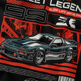 Yūjin Clothing Drive Fast Car T-Shirt featuring a bold speed-themed graphic on a casual cotton T-shirt.