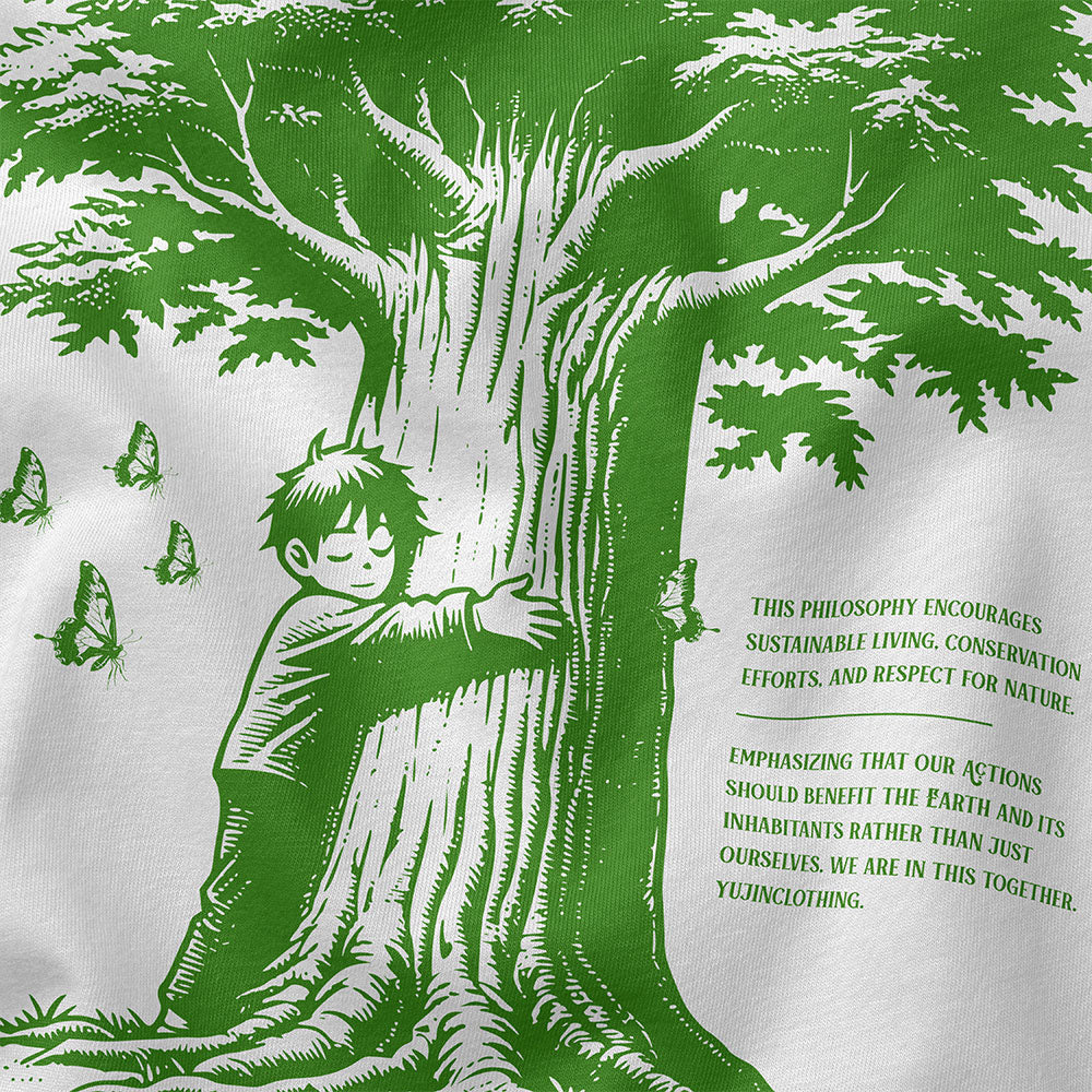 Eco Before Ego T-Shirt by Yūjin Clothing, featuring a comfortable fit with eco-friendly fabric and stylish design.