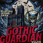 Black Gothic Guardian Cat T-Shirt by Yūjin Clothing featuring a detailed cat design with gothic-inspired artwork.