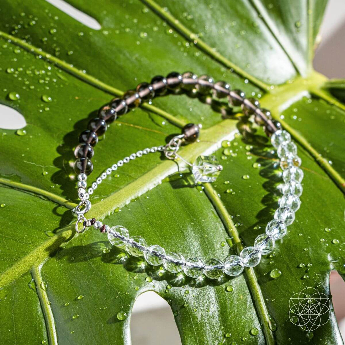 Conscious Items Energy Shield Anklet featuring intricate silver chain design with small protective charm and adjustable clasp.
