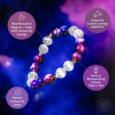 Galaxy Tiger’s Eye bracelet from Conscious Items featuring cosmic energy amplifier design, crafted for spiritual and aesthetic appeal.