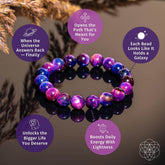 All-Galaxy Tiger’s Eye bracelet from Conscious Items, featuring polished gemstone beads on a stylish elastic band.