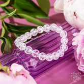 Conscious Items Emotional Ice Bath bracelet featuring a clear ice quartz stone on a delicate metal band.