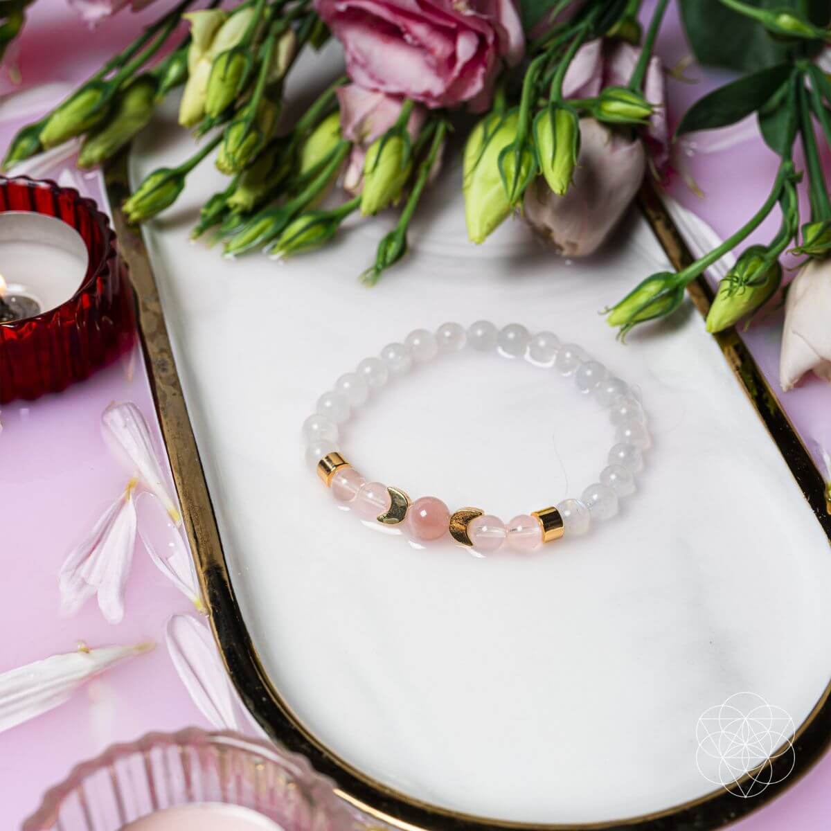 Conscious Items fertility bracelet featuring natural stones and adjustable design for fertility support and stylish wear.