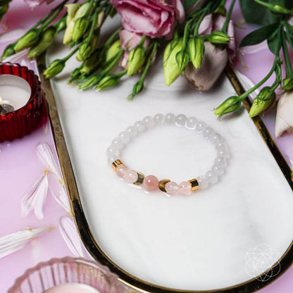 Conscious Items fertility bracelet featuring natural stones and adjustable design for fertility support and stylish wear.