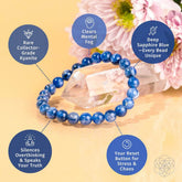 Rare kyanite bracelet by Conscious Items featuring natural blue stones with silver accents, designed for spiritual balance and style.