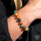 Ocean Jasper bracelet from Conscious Items, featuring smooth, round beads in calming natural tones, designed for wrist wear.