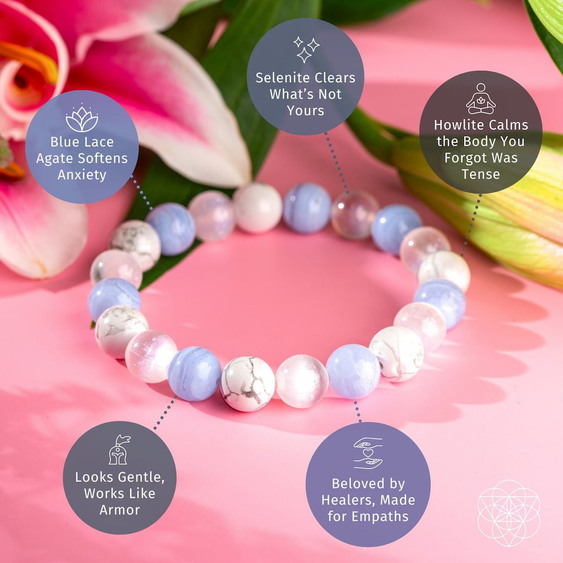 Close-up of The Empath’s Trio Daily Reset Bracelet by Conscious Items, featuring layered silver and beaded bracelet design.