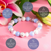 Close-up of The Empath’s Trio Daily Reset Bracelet by Conscious Items, featuring layered silver and beaded bracelet design.