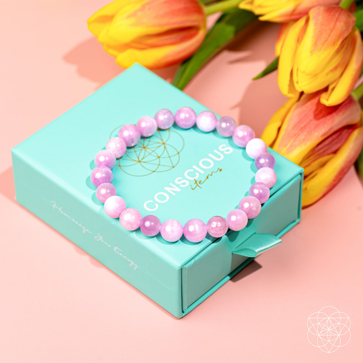 Pink Kunzite bracelet from Conscious Items featuring a delicate design and soft pink gemstones for a stylish accessory.