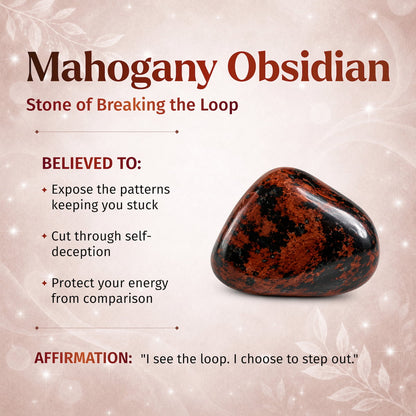 Mahogany Obsidian bracelet from Conscious Items featuring polished beads, designed to promote self-awareness and emotional healing.