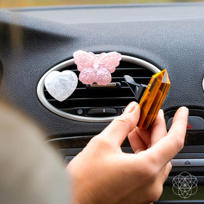 Healing Butterfly crystal car kit of safety by Conscious Items, featuring a set of healing crystals displayed in a decorative arrangement.
