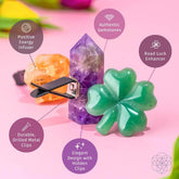 Conscious Items Road Guardians Lucky Car Crystal Kit with various healing crystals for positive energy in a clear container.