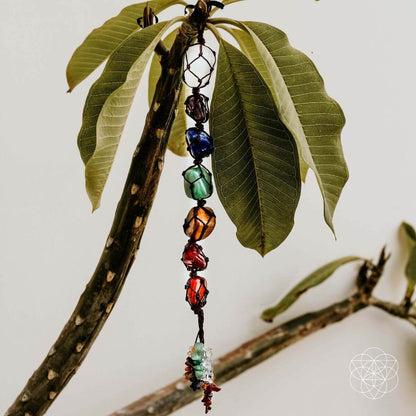 Colorful 7 Chakra healing tassel home decoration with beads and tassels, designed for positive energy and spiritual harmony.