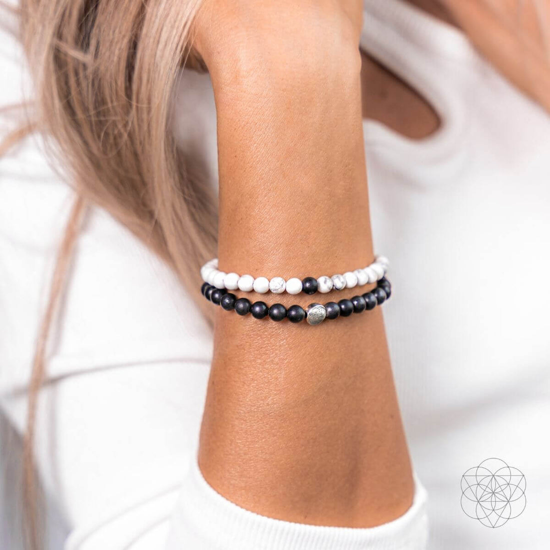 Set of two jewelry bracelets from Conscious Items Negativity Banisher Bracelet Set, featuring stylish designs for positive energy.